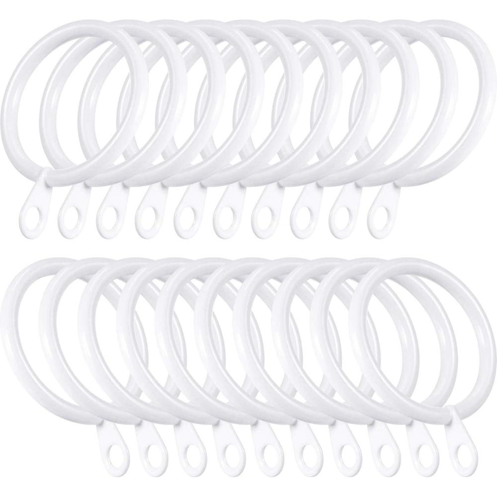 imageShappy 20 Packs Metal Drapery Curtain Rings Hanging Rings for Curtains and Rods Drape Sliding Eyelet Rings 30 mm Internal Diameter BlackWhite