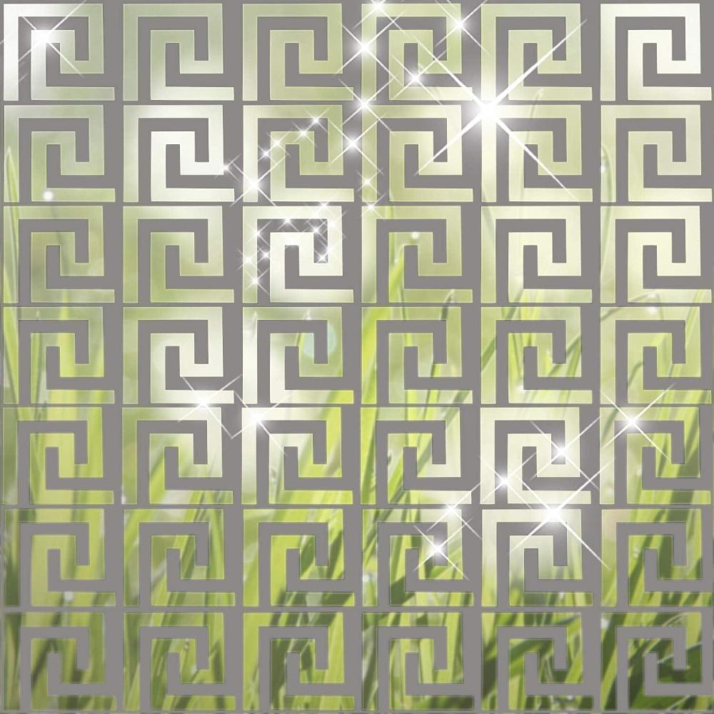 imageShappy 24 Pcs DIY Mirror Wall Stickers Removable Adhensive Geometric Greek Decals Peel and Stick for Home Living Room Bedroom Decor Background DecorationGoldSilver