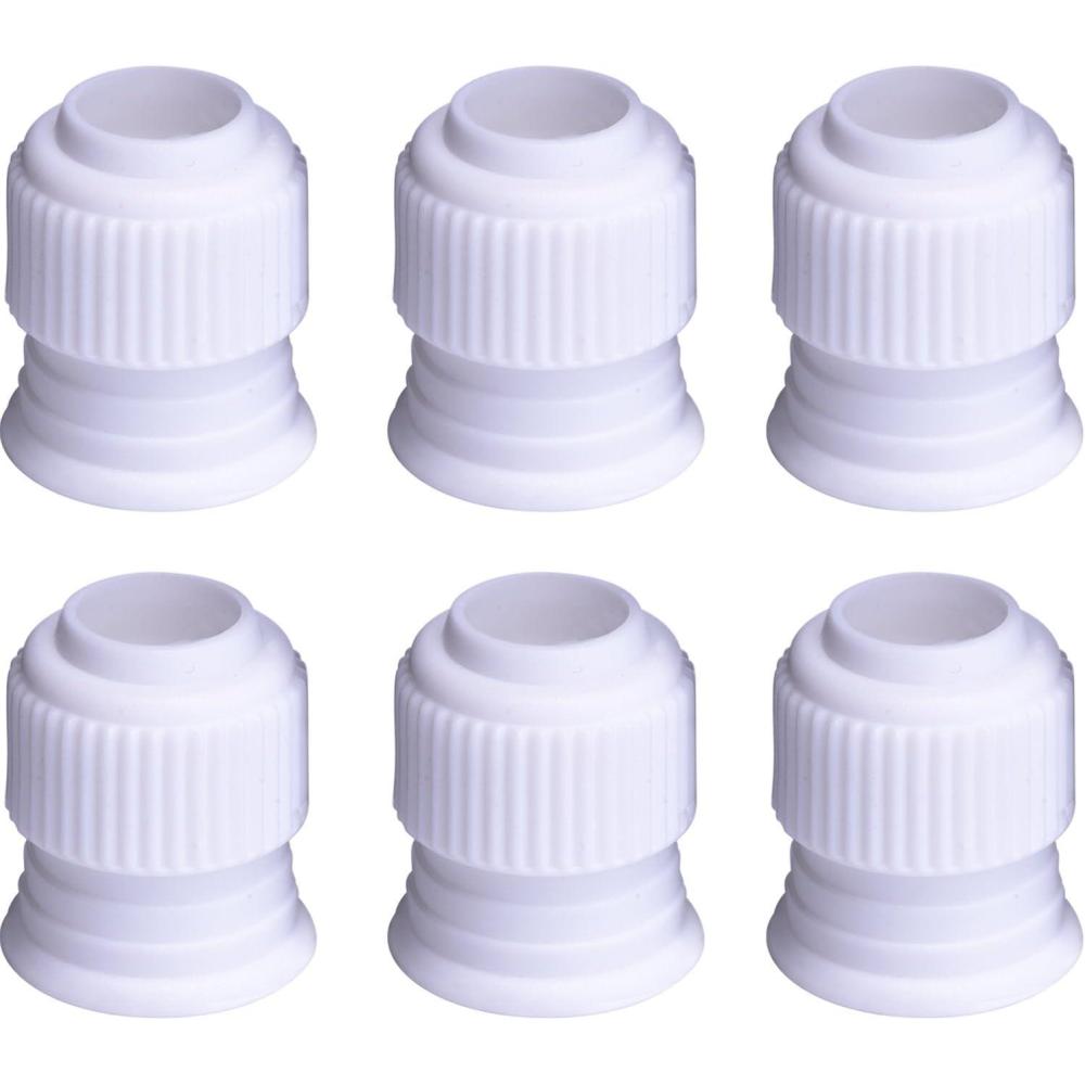 imageShappy 6 Pieces Plastic Standard Couplers for Piping Bags Cake Decorating Pipe Tip White Coupler for Icing Nozzles 12 x 1 Inch