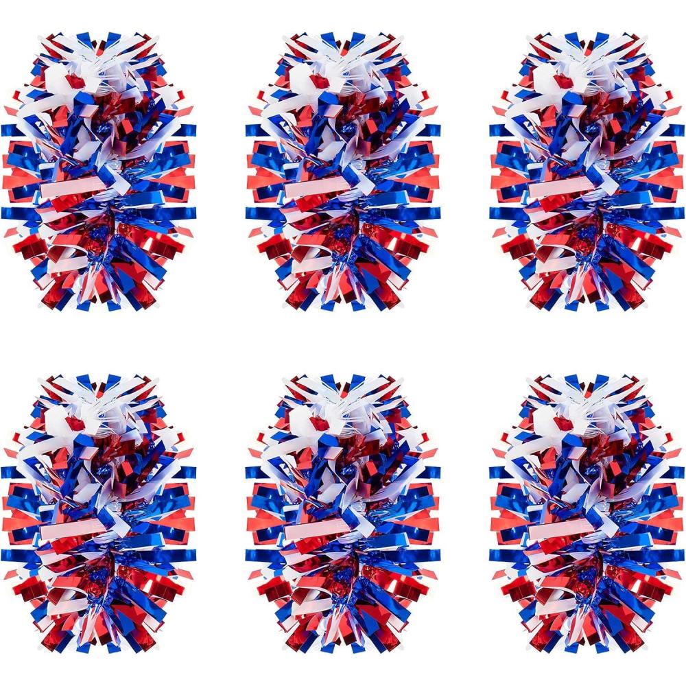 imageShappy 885 ft 6 Rolls Halloween Tinsel Garland Decor Glitter Metallic Twist Garland Wedding Summer Luau Birthday Party Indoor Outdoor Hanging Home DecorBlackRed  Blue  White