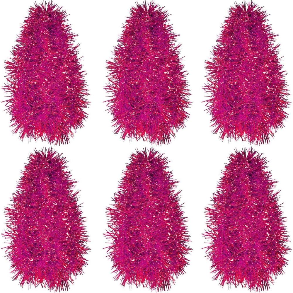 imageShappy 885 ft 6 Rolls Halloween Tinsel Garland Decor Glitter Metallic Twist Garland Wedding Summer Luau Birthday Party Indoor Outdoor Hanging Home DecorBlackRose Red