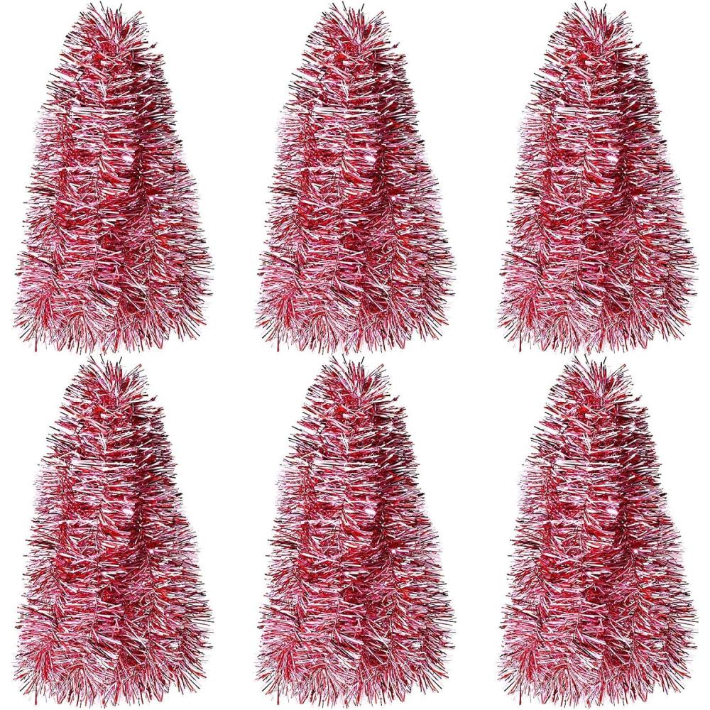 imageShappy 885 ft 6 Rolls Halloween Tinsel Garland Decor Glitter Metallic Twist Garland Wedding Summer Luau Birthday Party Indoor Outdoor Hanging Home DecorBlackRed  Pink  White