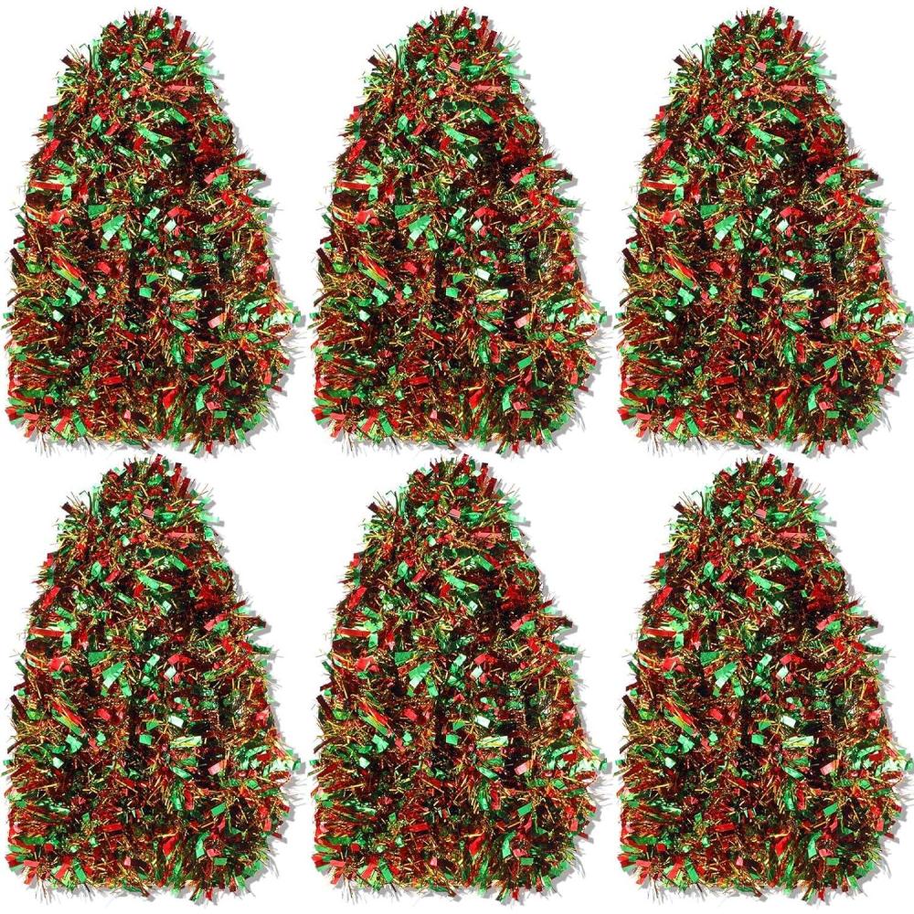 imageShappy 885 ft 6 Rolls Halloween Tinsel Garland Decor Glitter Metallic Twist Garland Wedding Summer Luau Birthday Party Indoor Outdoor Hanging Home DecorBlackRed  Gold  Green