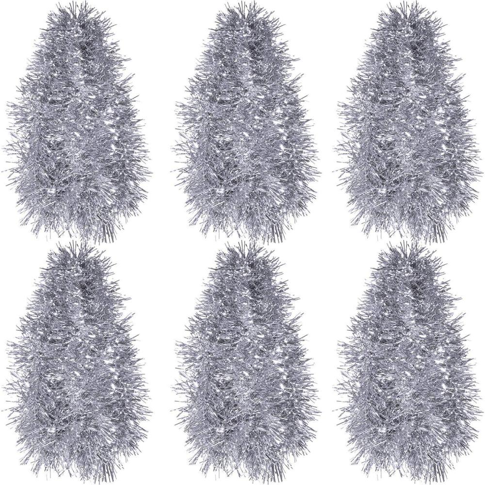 imageShappy 885 ft 6 Rolls Halloween Tinsel Garland Decor Glitter Metallic Twist Garland Wedding Summer Luau Birthday Party Indoor Outdoor Hanging Home DecorBlackSilver