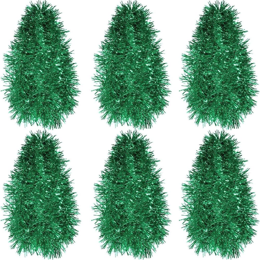 imageShappy 885 ft 6 Rolls Halloween Tinsel Garland Decor Glitter Metallic Twist Garland Wedding Summer Luau Birthday Party Indoor Outdoor Hanging Home DecorBlackGreen