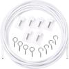 imageShappy 3 Meter Curtain Wire with 6 Pack Self Adhesive Hooks 4 Pairs of Hooks and Eyes for Net Curtain Rods Hanging System