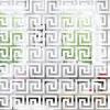 imageShappy Removable Acrylic Mirror Setting Wall Sticker Decal Geometric Greek Key Pattern for Home Living Room Bedroom DecorSilverSilver