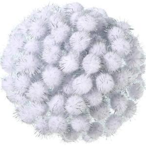 Shappy 1000 Pieces Christmas Glitter Pom Poms 0.5 Inch Fuzzy Pompoms Arts and Crafts Balls for Hobby Supplies and Craft DIY Material(White, Fruit Green, Red)(White)