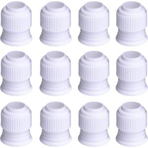 Shappy 12 Pieces Coupler Piping Bag Plastic Standard Couplers Cake Decorating Pipe Tip for Frosting Icing Nozzles (1.2 x 1 Inch)(12)
