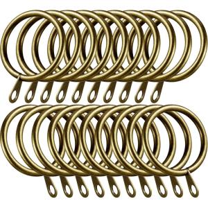 Shappy 20 Packs Metal Drapery Curtain Rings Hanging Rings for Curtains and Rods, Drape Sliding Eyelet Rings 30 mm Internal Diameter (Black)(Antique Brass)