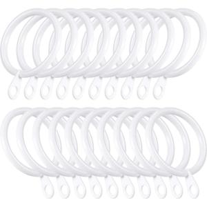 Shappy 20 Packs Metal Drapery Curtain Rings Hanging Rings for Curtains and Rods, Drape Sliding Eyelet Rings 30 mm Internal Diameter (Black)(White)