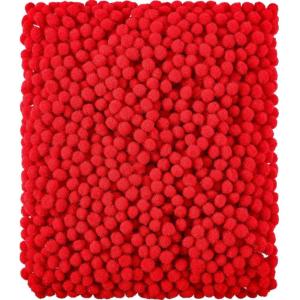 Shappy 2000 Pieces 0.8 cm Pom Poms for Craft Making Mini Tiny Small Christmas Pompom Balls Assorted Color Elastic Arts Pompoms for Hobby Supplies Creative DIY Craft Material Decoration (Mixed Color)(Red)