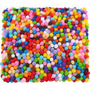 Shappy 2000 Pieces 6 mm Pom Poms Christmas for Craft Making, Christmas Holiday Costume Pom Balls Hobby Supplies and DIY Creative Crafts Decorations(White)(Multicolored)