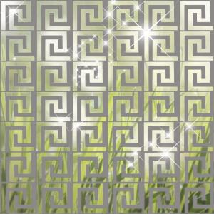 Shappy 24 Pcs DIY Mirror Wall Stickers Removable Adhensive Geometric Greek Decals Peel and Stick for Home Living Room Bedroom Decor Background Decoration(Gold)(Silver)