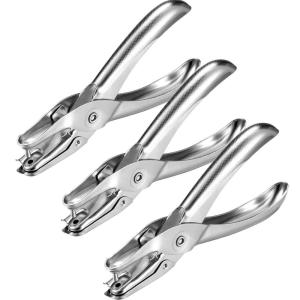 Shappy 3 Pack Metal Hole Punchers Single Hole Punch Paper Puncher Ticket for School, Home and Office(1/4 Inch Hole)(1/8 inch Hole)