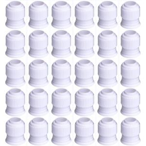 Shappy 30 Pieces Coupler Piping Bag Plastic Standard Couplers Cake Decorating Pipe Tip for Frosting Icing Nozzles (1.2 x 1 Inch)(30)