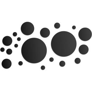 Shappy 32 Pcs Acrylic Mirror Wall Stickers Removable Round Wall Decal Circle Mirror Tiles for Home Bathroom Living Room Bedroom TV Background Decor(Silver,Large Size)(Black)