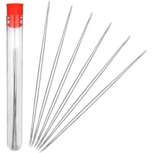 Shappy 6 Pieces Big Eye Beading Needles with Needle Bottle (2.2 inch, 3 inch)(3 inch)