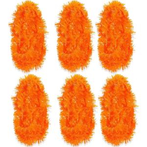 Shappy 88.5 ft 6 Rolls Halloween Tinsel Garland Decor Glitter Metallic Twist Garland Wedding Summer Luau Birthday Party Indoor Outdoor Hanging Home Decor(Black)(Orange)