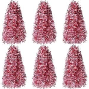 Shappy 88.5 ft 6 Rolls Halloween Tinsel Garland Decor Glitter Metallic Twist Garland Wedding Summer Luau Birthday Party Indoor Outdoor Hanging Home Decor(Black)(Red  Pink  White)