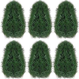 Shappy 88.5 ft 6 Rolls Halloween Tinsel Garland Decor Glitter Metallic Twist Garland Wedding Summer Luau Birthday Party Indoor Outdoor Hanging Home Decor(Black)(Matte Green)