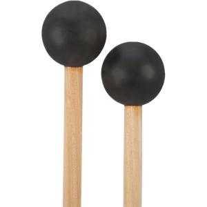 Shappy Bell Mallets Glockenspiel Sticks, Rubber Xylophone Mallet Percussion with Wood Handle, 15 Inch Long (Black)