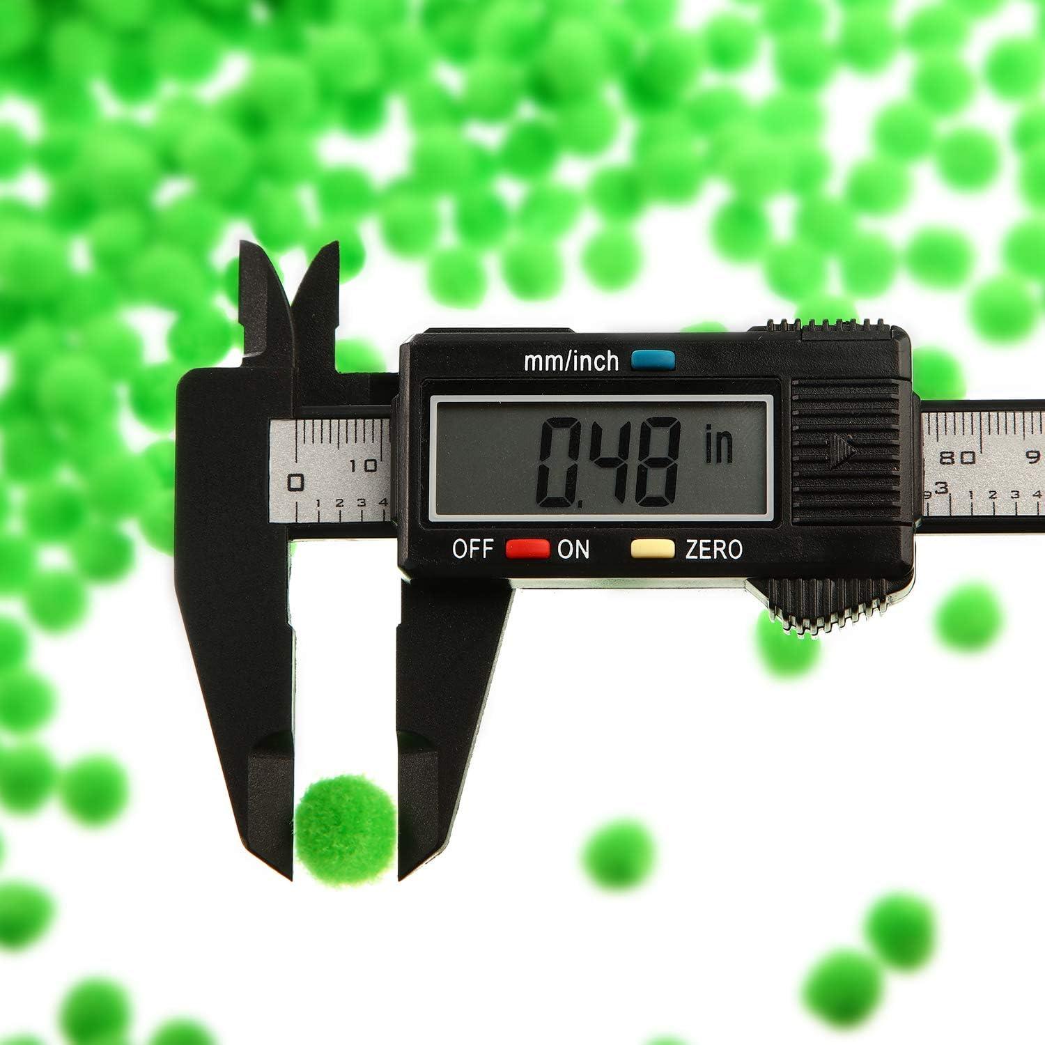 image2000 Pieces 05 Inch Christmas Pom Poms Crafts Mini Pompoms Balls for Craft DIY and Hobby Supplies WhiteGreenRedFruit Green