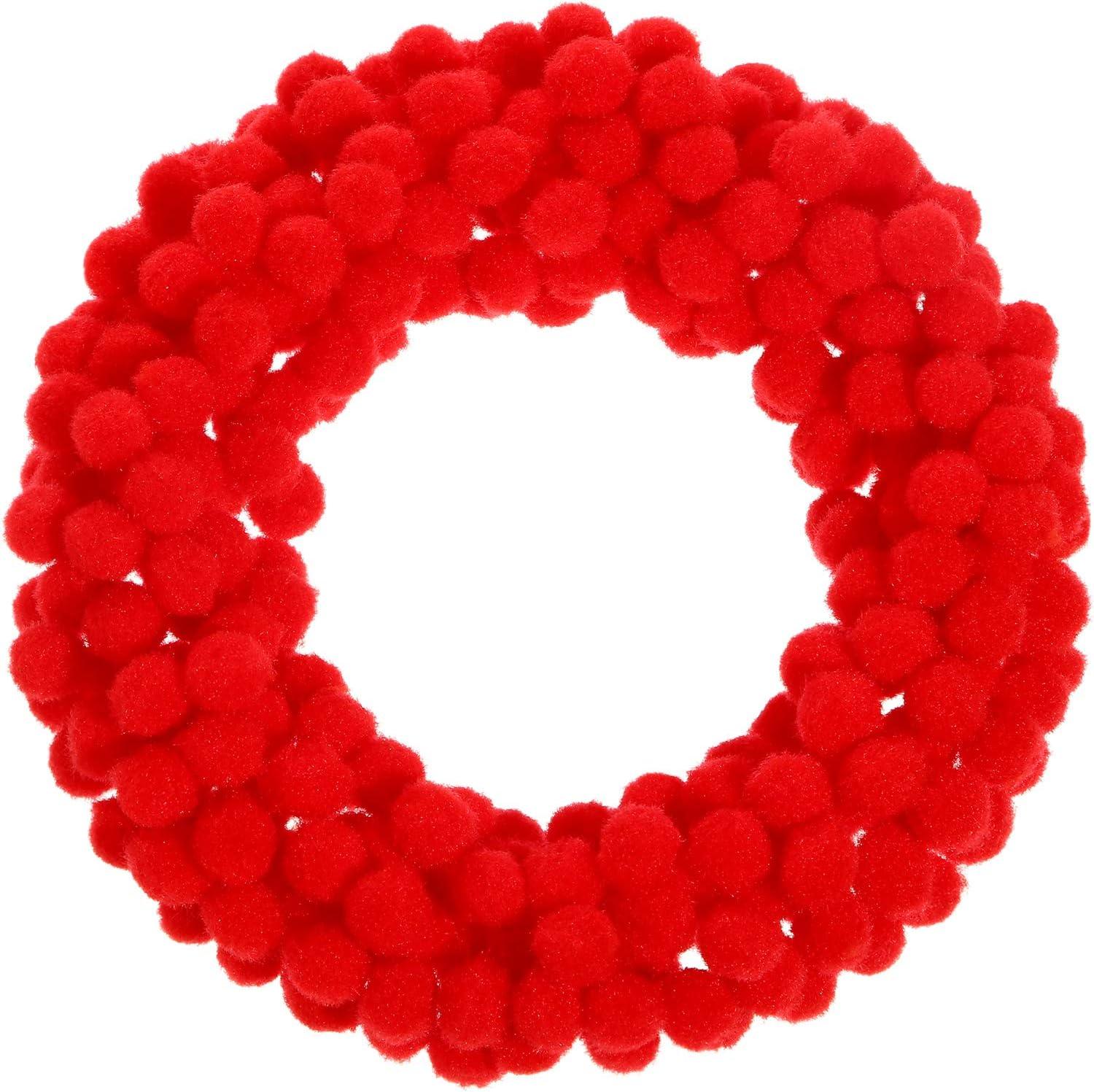 image2000 Pieces 05 Inch Christmas Pom Poms Crafts Mini Pompoms Balls for Craft DIY and Hobby Supplies WhiteGreenRedRed
