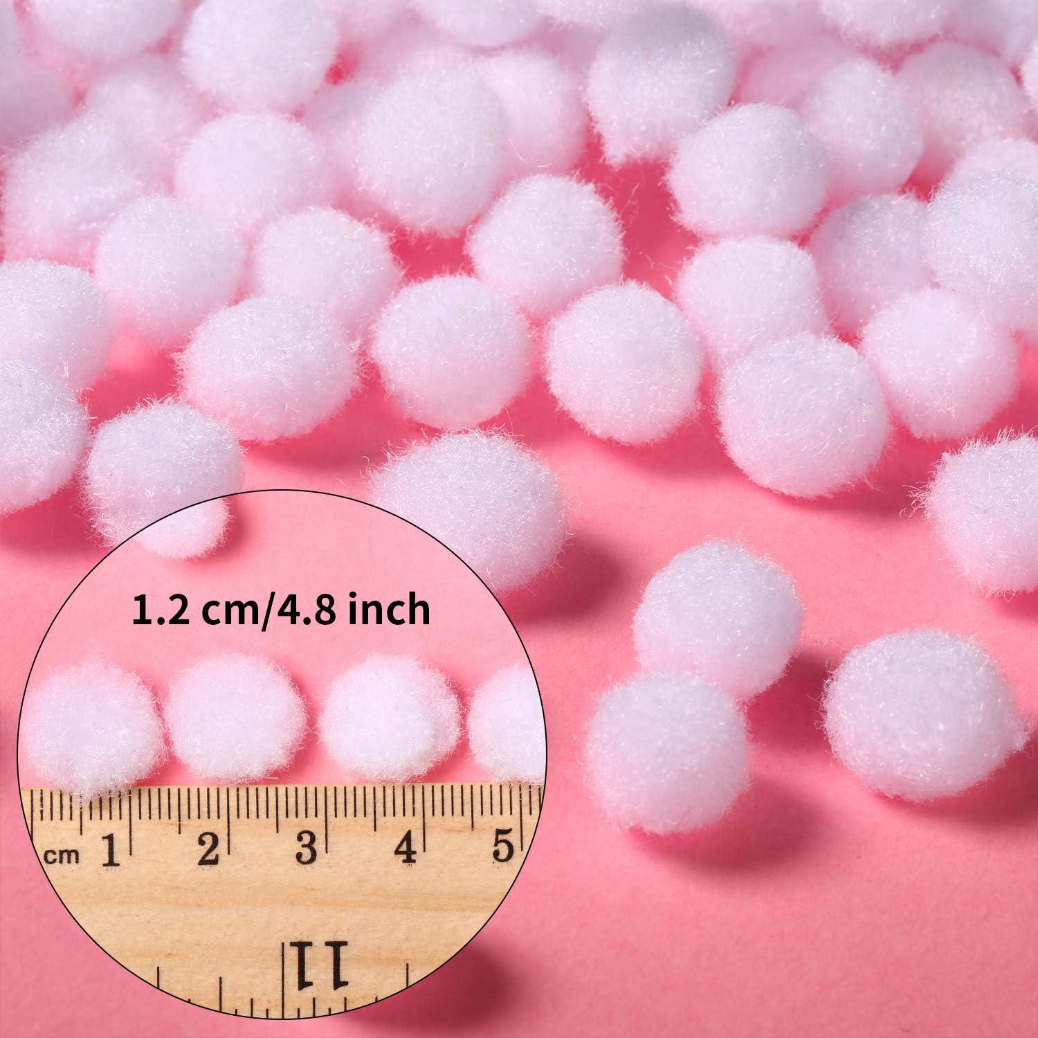image2000 Pieces 05 Inch Christmas Pom Poms Crafts Mini Pompoms Balls for Craft DIY and Hobby Supplies WhiteGreenRedWhite