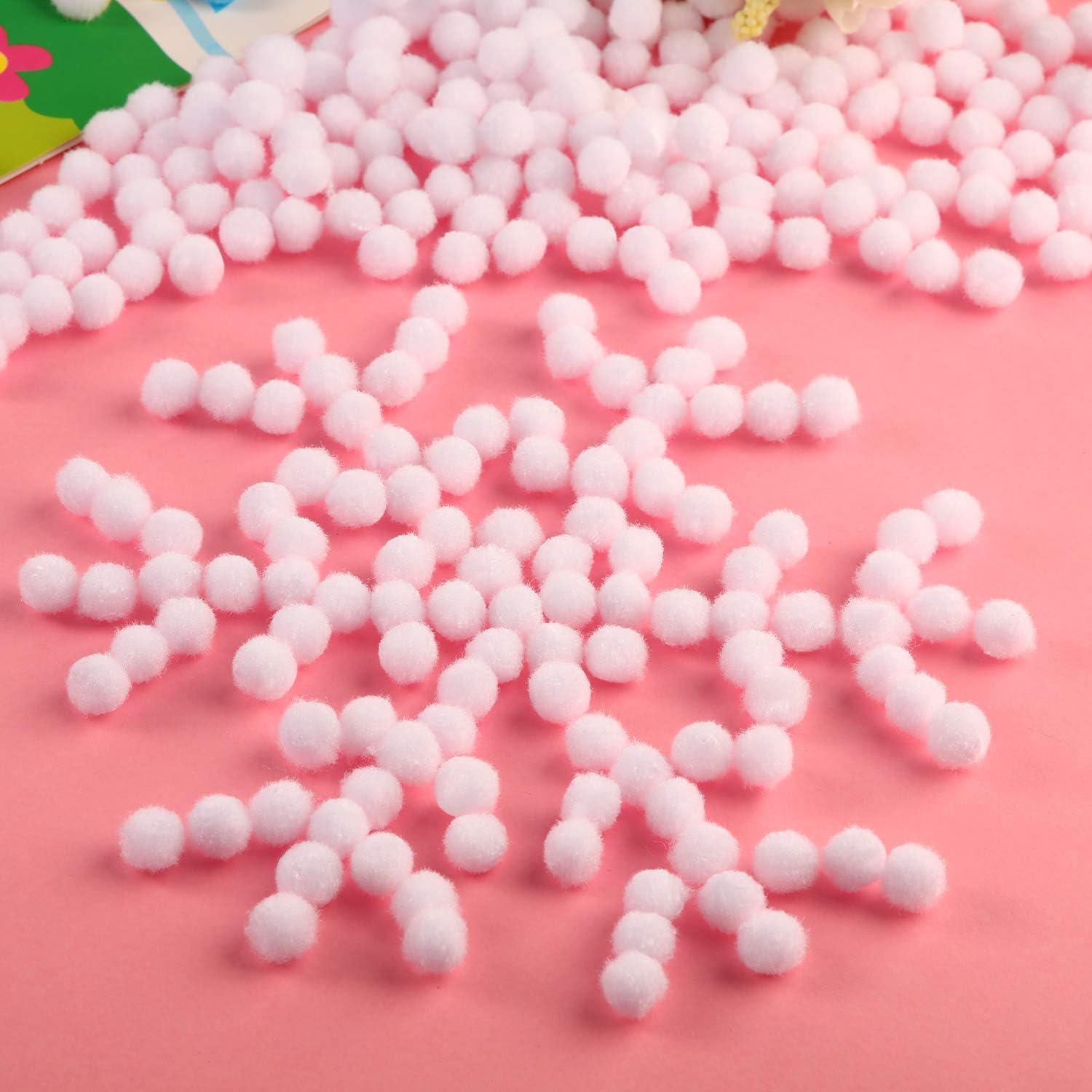 image2000 Pieces 05 Inch Christmas Pom Poms Crafts Mini Pompoms Balls for Craft DIY and Hobby Supplies WhiteGreenRedWhite