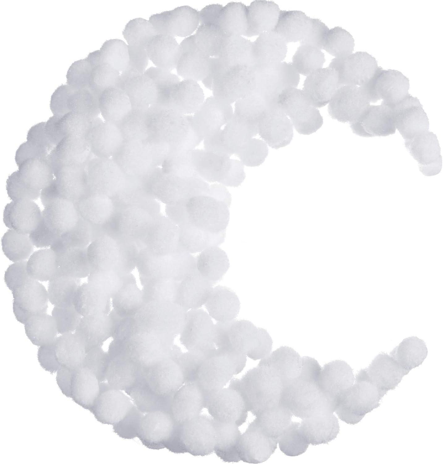 image2000 Pieces 05 Inch Christmas Pom Poms Crafts Mini Pompoms Balls for Craft DIY and Hobby Supplies WhiteGreenRedWhite