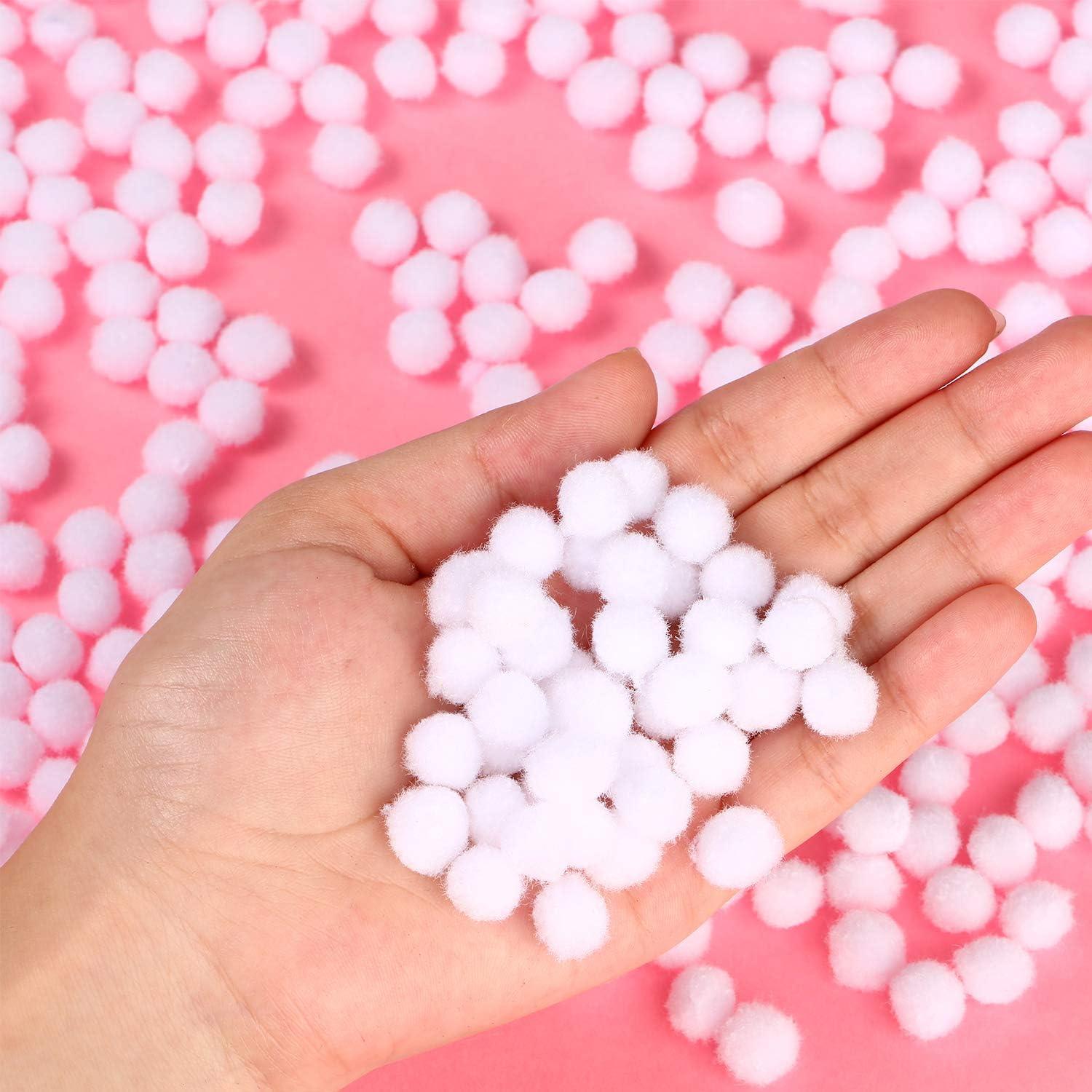 image2000 Pieces 05 Inch Christmas Pom Poms Crafts Mini Pompoms Balls for Craft DIY and Hobby Supplies WhiteGreenRedWhite