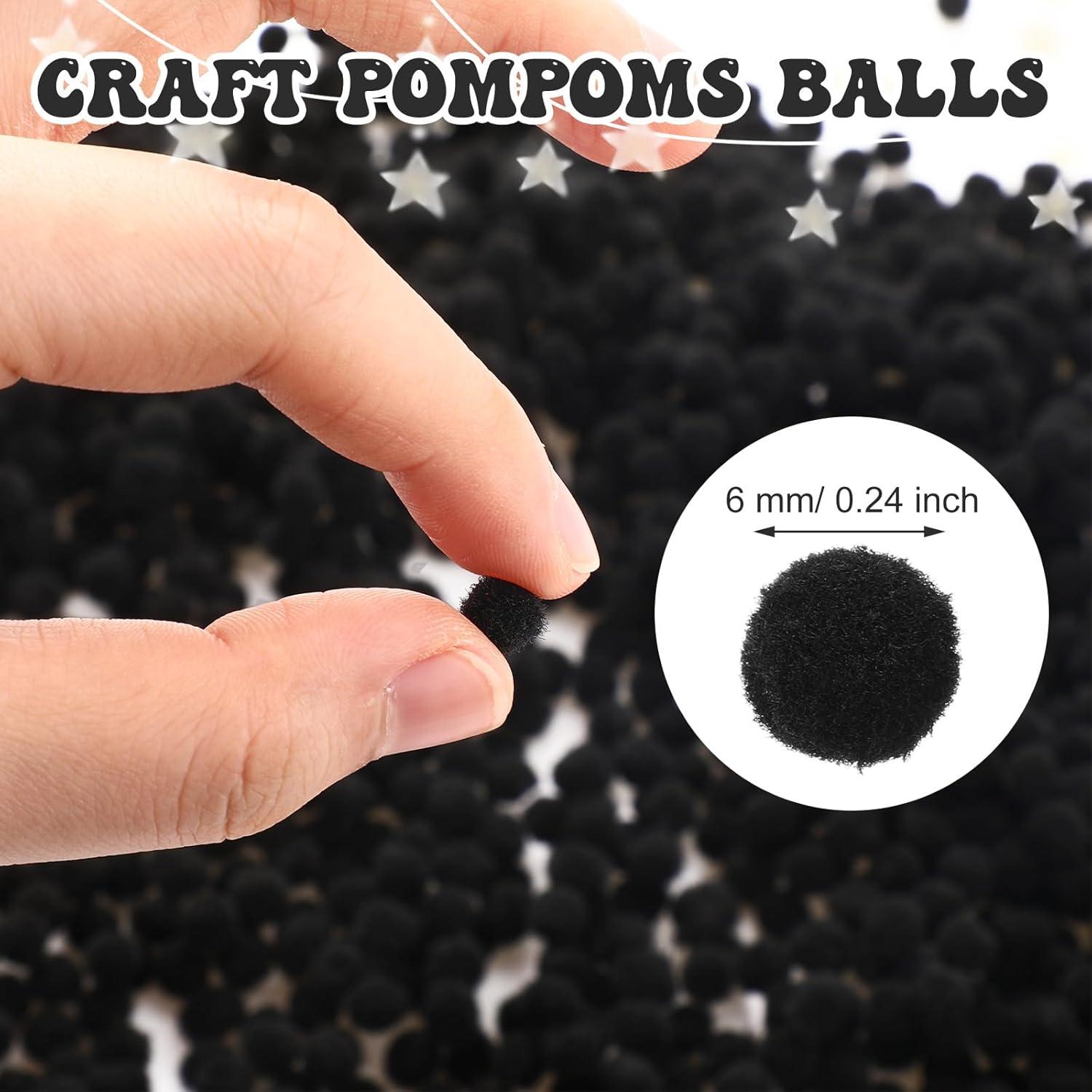 imageShappy 2000 Pieces 6 mm Pom Poms Christmas for Craft Making Christmas Holiday Costume Pom Balls Hobby Supplies and DIY Creative Crafts DecorationsBlack