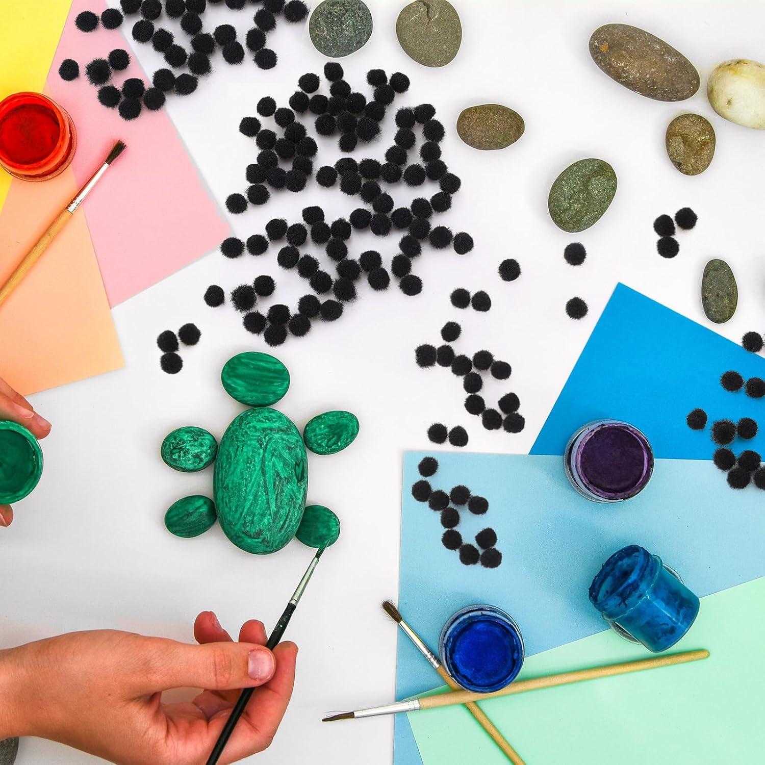 imageShappy 2000 Pieces 6 mm Pom Poms Christmas for Craft Making Christmas Holiday Costume Pom Balls Hobby Supplies and DIY Creative Crafts DecorationsBlack