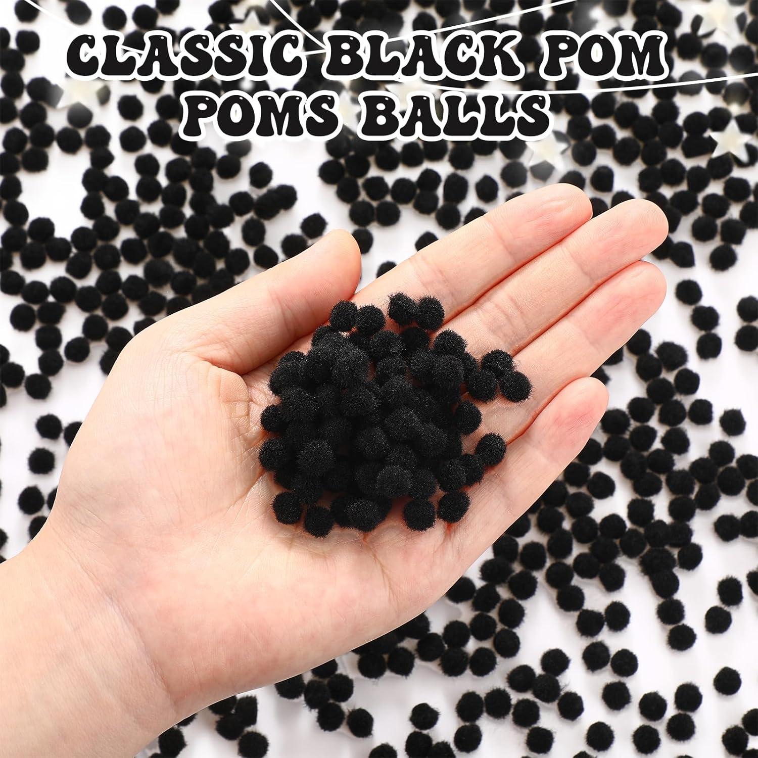 imageShappy 2000 Pieces 6 mm Pom Poms Christmas for Craft Making Christmas Holiday Costume Pom Balls Hobby Supplies and DIY Creative Crafts DecorationsBlack