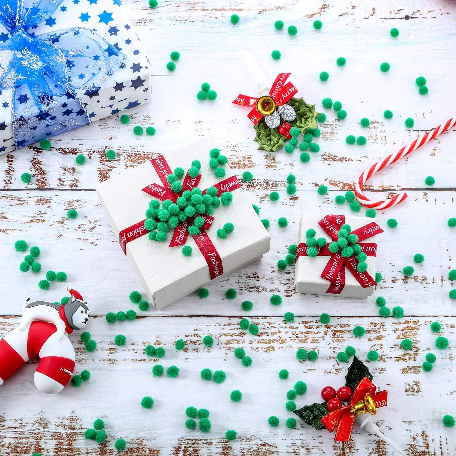 imageShappy 2000 Pieces 6 mm Pom Poms Christmas for Craft Making Christmas Holiday Costume Pom Balls Hobby Supplies and DIY Creative Crafts DecorationsGreen
