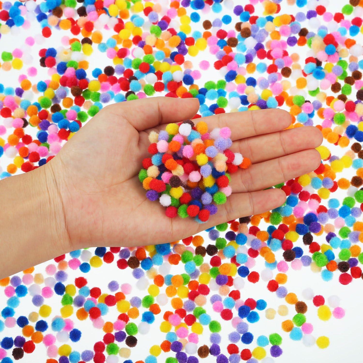 imageShappy 2000 Pieces 6 mm Pom Poms Christmas for Craft Making Christmas Holiday Costume Pom Balls Hobby Supplies and DIY Creative Crafts DecorationsMulticolored