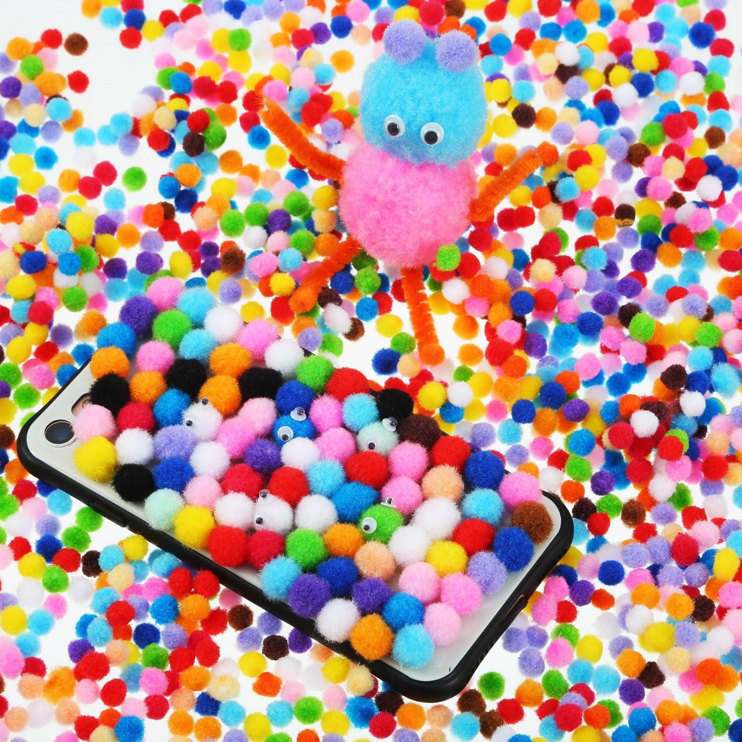 imageShappy 2000 Pieces 6 mm Pom Poms Christmas for Craft Making Christmas Holiday Costume Pom Balls Hobby Supplies and DIY Creative Crafts DecorationsMulticolored