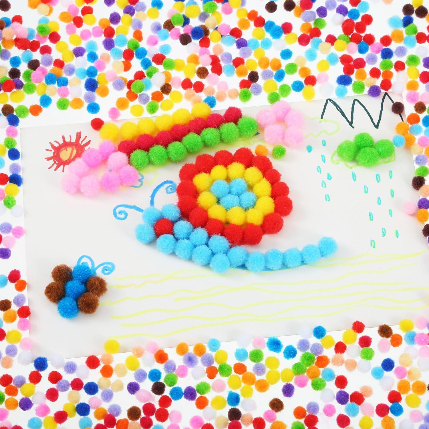 imageShappy 2000 Pieces 6 mm Pom Poms Christmas for Craft Making Christmas Holiday Costume Pom Balls Hobby Supplies and DIY Creative Crafts DecorationsMulticolored