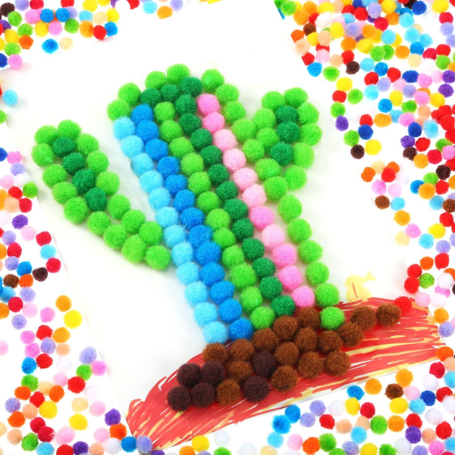 imageShappy 2000 Pieces 6 mm Pom Poms Christmas for Craft Making Christmas Holiday Costume Pom Balls Hobby Supplies and DIY Creative Crafts DecorationsMulticolored