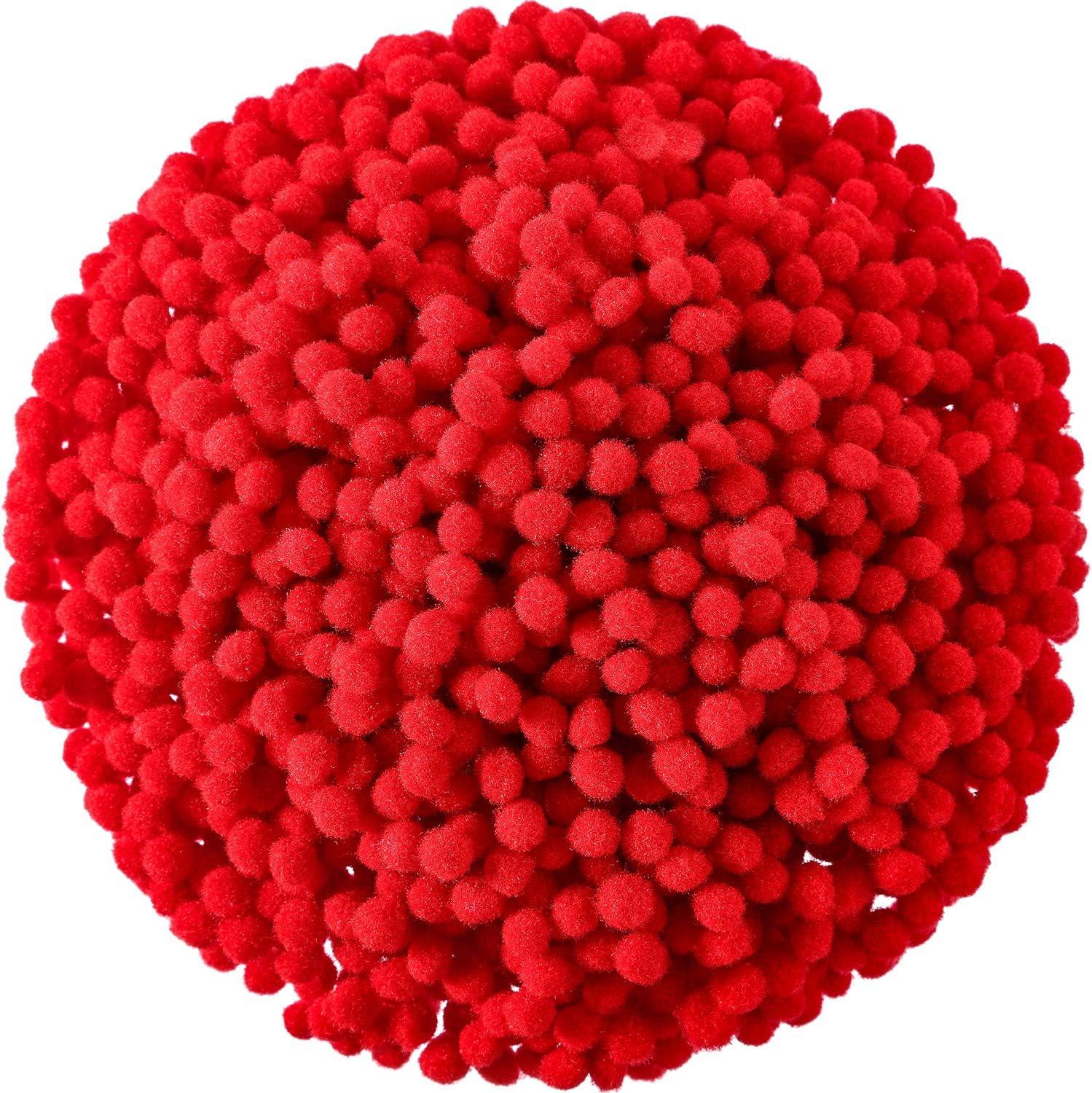 imageShappy 2000 Pieces 6 mm Pom Poms Christmas for Craft Making Christmas Holiday Costume Pom Balls Hobby Supplies and DIY Creative Crafts DecorationsRed