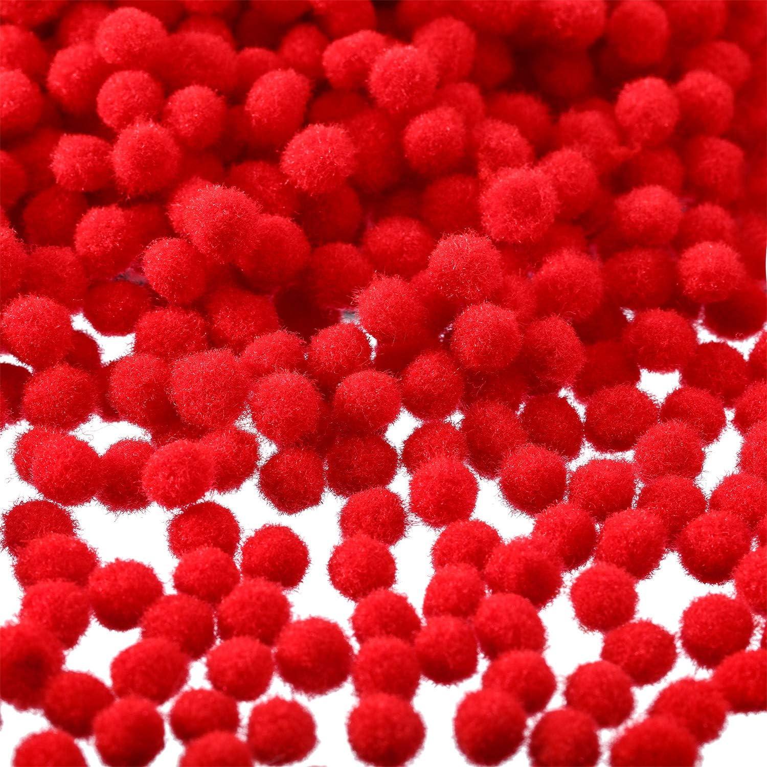 imageShappy 2000 Pieces 6 mm Pom Poms Christmas for Craft Making Christmas Holiday Costume Pom Balls Hobby Supplies and DIY Creative Crafts DecorationsRed