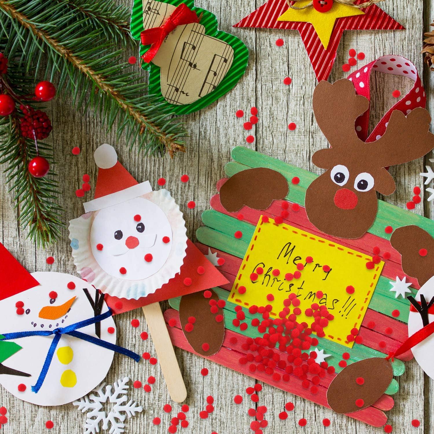 imageShappy 2000 Pieces 6 mm Pom Poms Christmas for Craft Making Christmas Holiday Costume Pom Balls Hobby Supplies and DIY Creative Crafts DecorationsRed