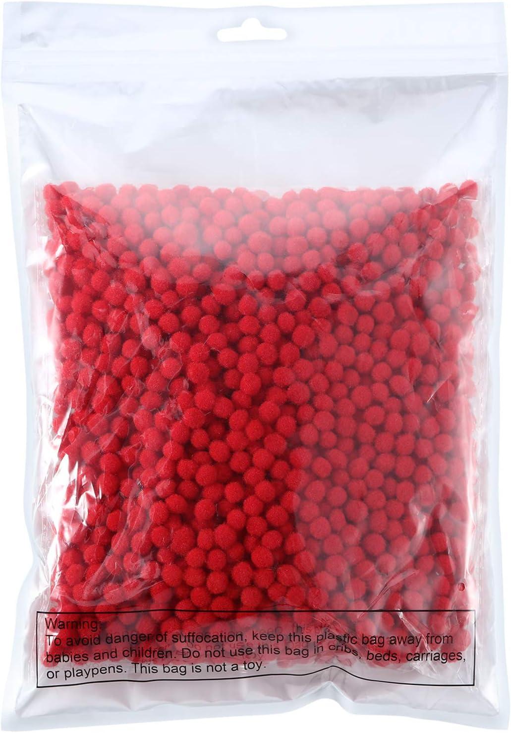 imageShappy 2000 Pieces 6 mm Pom Poms Christmas for Craft Making Christmas Holiday Costume Pom Balls Hobby Supplies and DIY Creative Crafts DecorationsRed