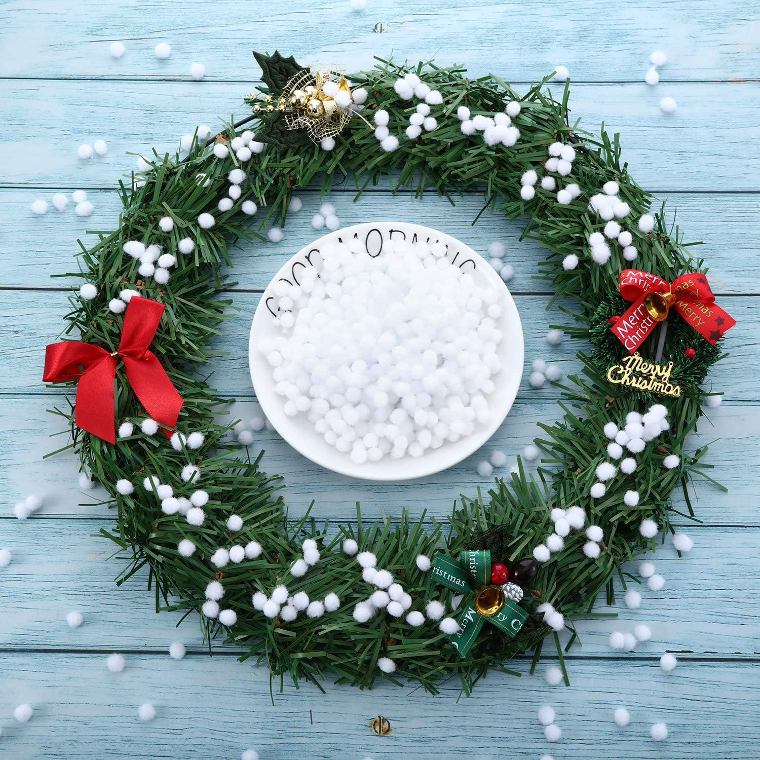 imageShappy 2000 Pieces 6 mm Pom Poms Christmas for Craft Making Christmas Holiday Costume Pom Balls Hobby Supplies and DIY Creative Crafts DecorationsWhite