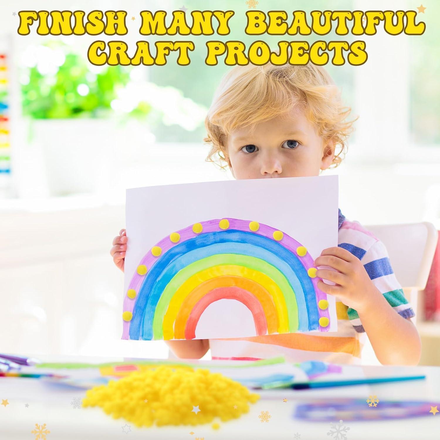 imageShappy 2000 Pieces 6 mm Pom Poms Christmas for Craft Making Christmas Holiday Costume Pom Balls Hobby Supplies and DIY Creative Crafts DecorationsYellow