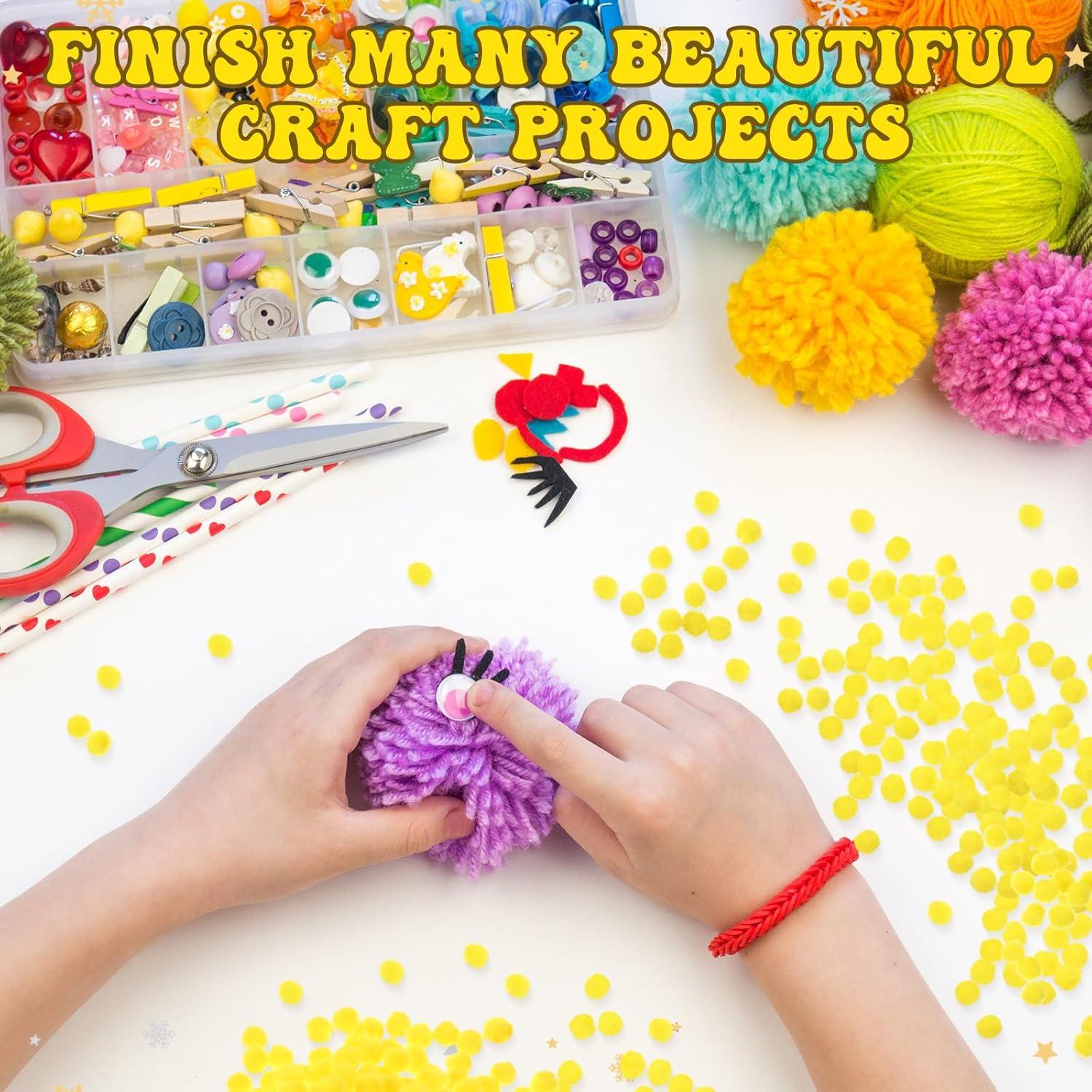 imageShappy 2000 Pieces 6 mm Pom Poms Christmas for Craft Making Christmas Holiday Costume Pom Balls Hobby Supplies and DIY Creative Crafts DecorationsYellow
