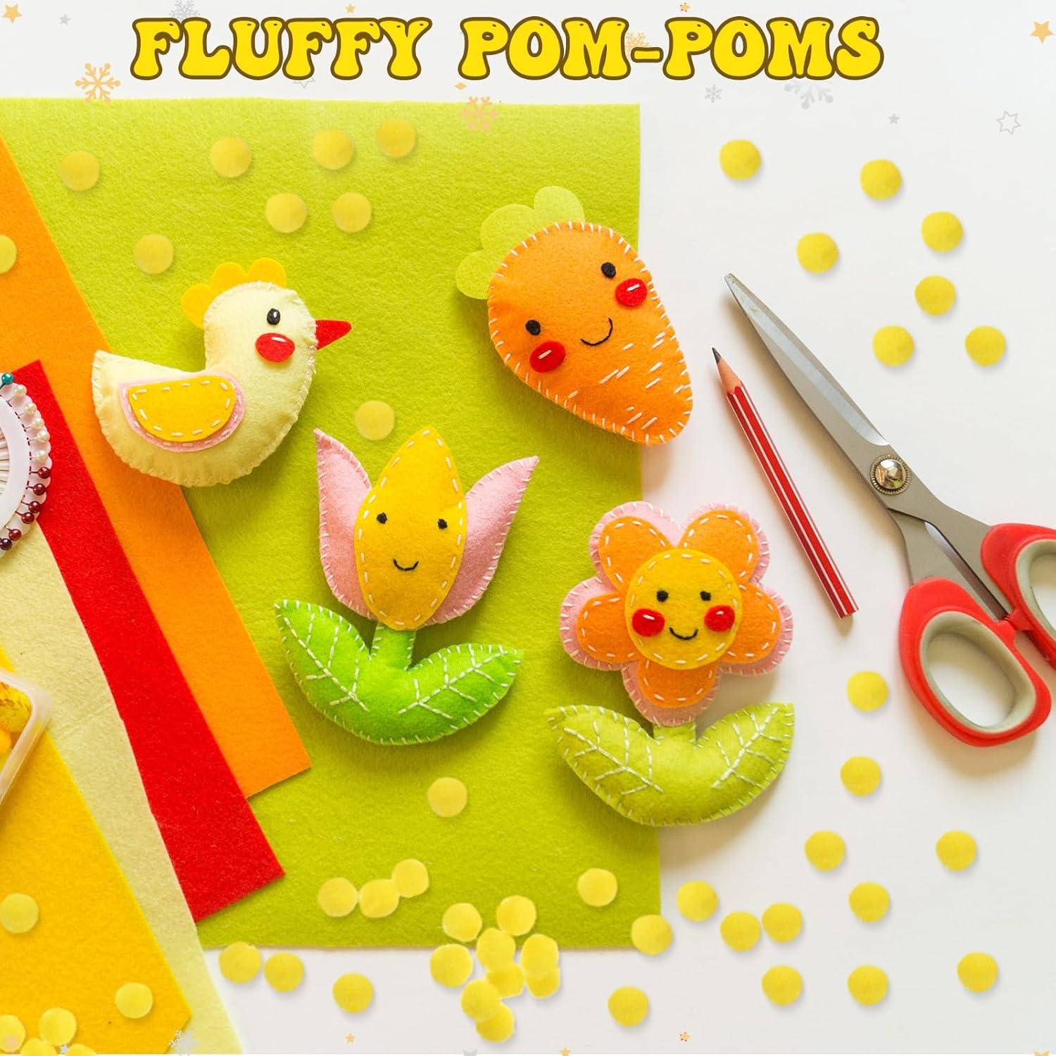 imageShappy 2000 Pieces 6 mm Pom Poms Christmas for Craft Making Christmas Holiday Costume Pom Balls Hobby Supplies and DIY Creative Crafts DecorationsYellow