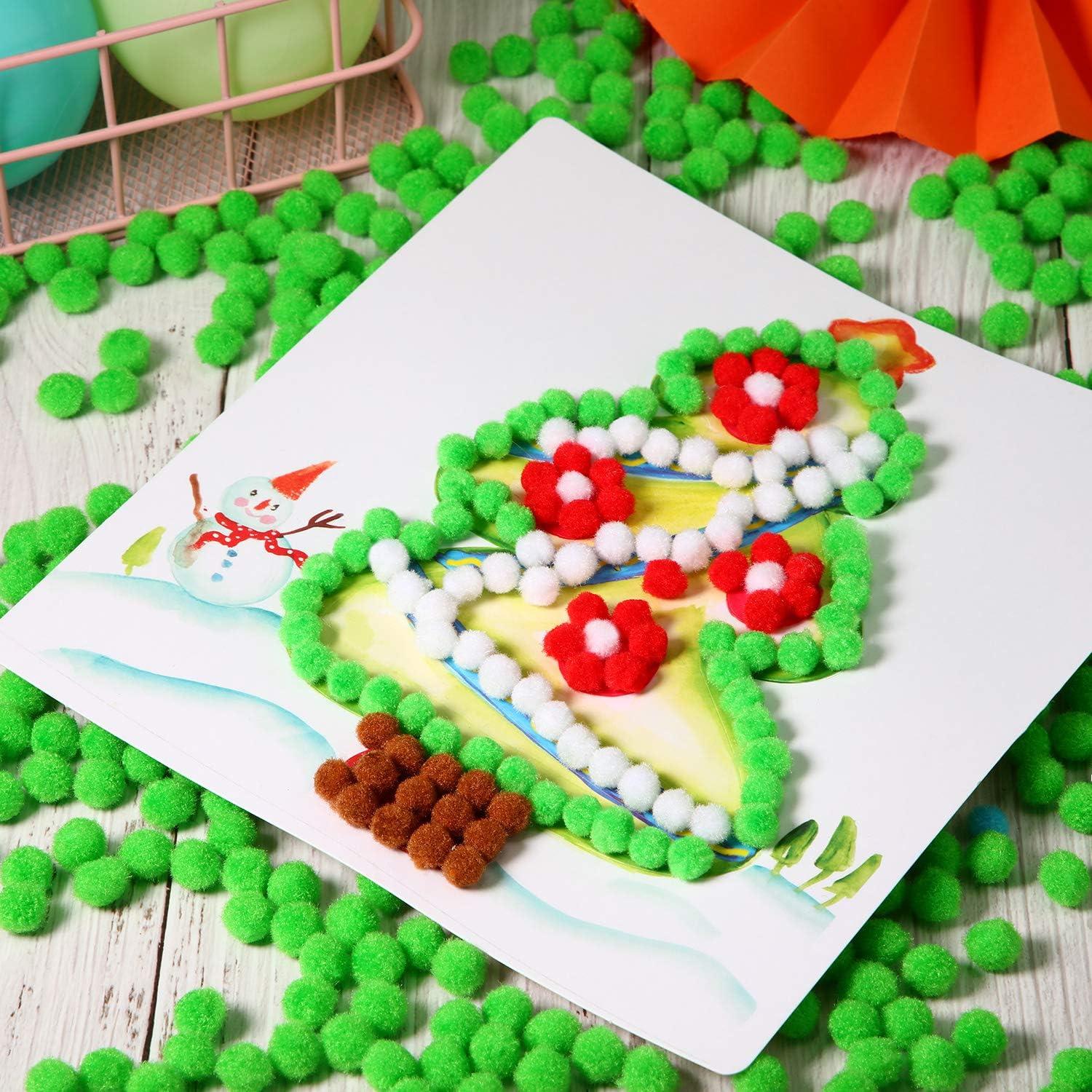 imageShappy 500 Pieces 1 Inch Pom Pom Crafts Balls for DIY Creative Pompoms Decorations Project Hobby Supplies Party DecorationsFruit Green