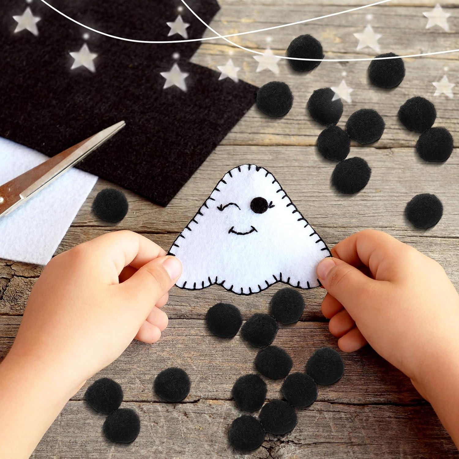 imageShappy 500 Pieces 1 Inch Pom Pom Crafts Balls for DIY Creative Pompoms Decorations Project Hobby Supplies Party DecorationsYellowBlack